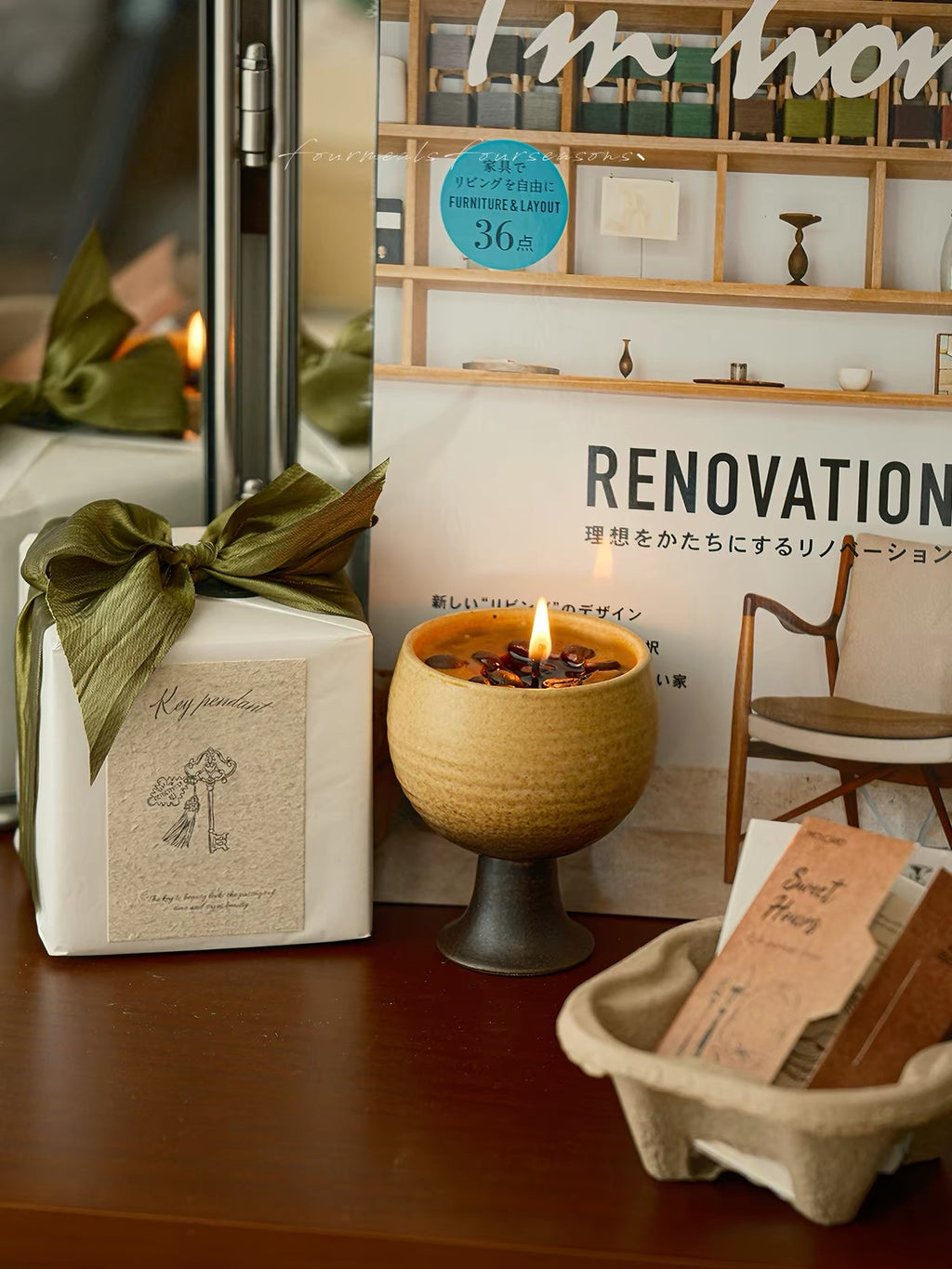Hand-Ground Coffee Soy Candle – Ceramic Cup Gift