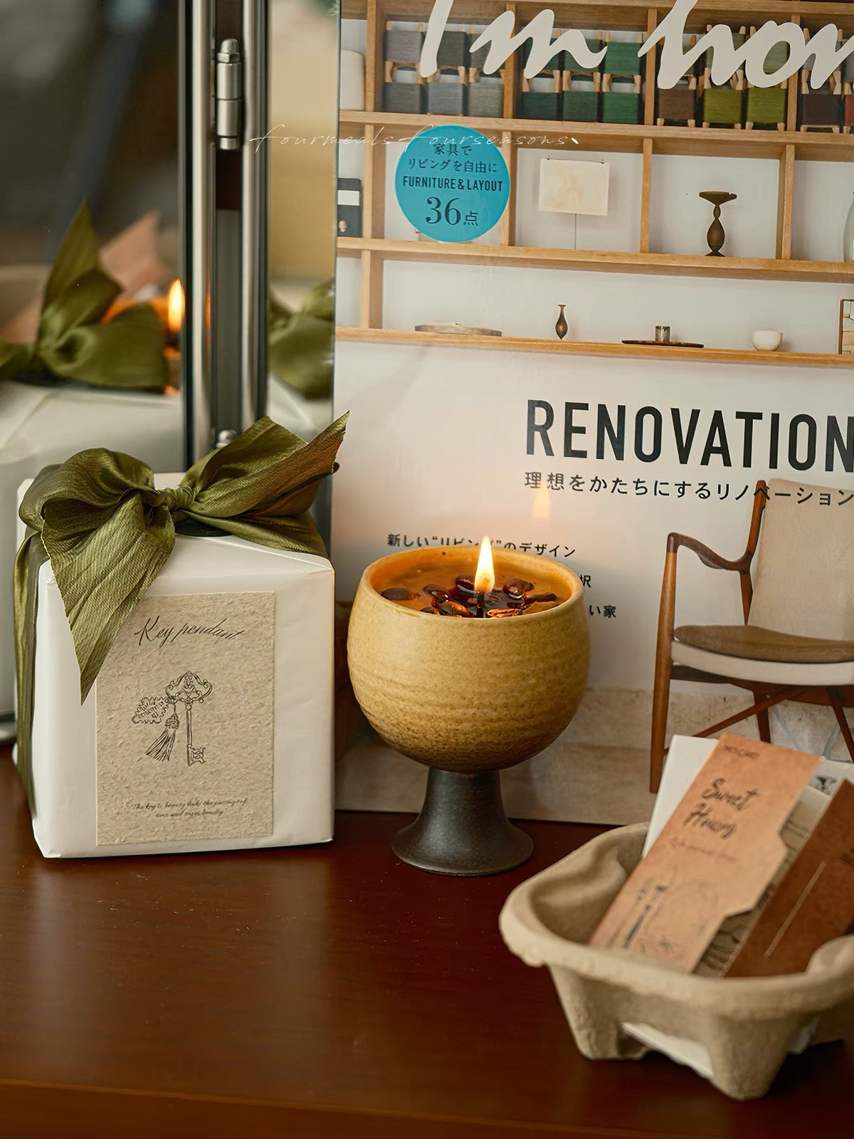 Hand-Ground Coffee Soy Candle – Ceramic Cup Gift