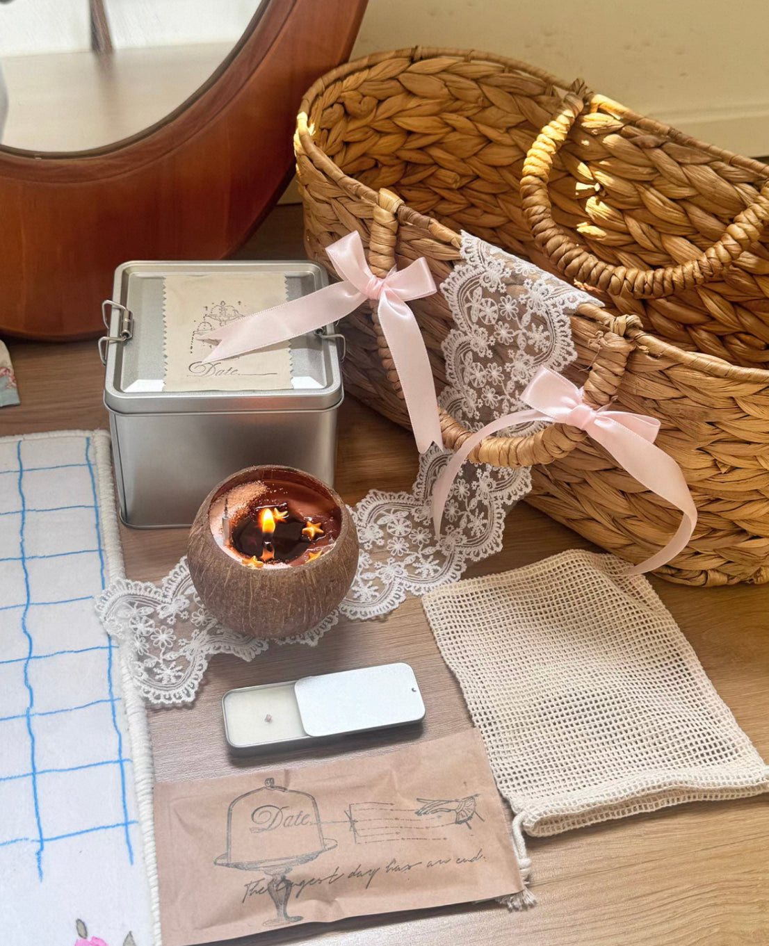 Tiramisu Coconut Shell Soy Candle Gift Set
