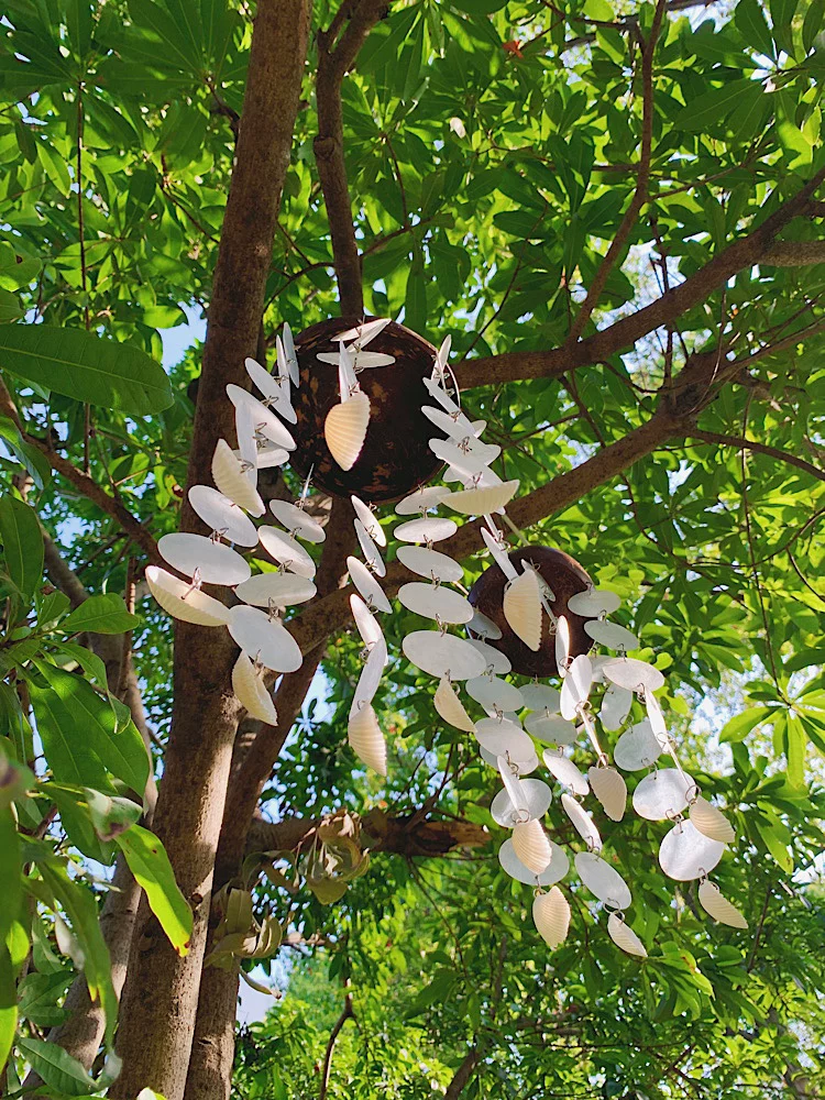 Ocean Whisper Capiz Shell Wind Chime| Handmade Coconut Shell Hanging Decor