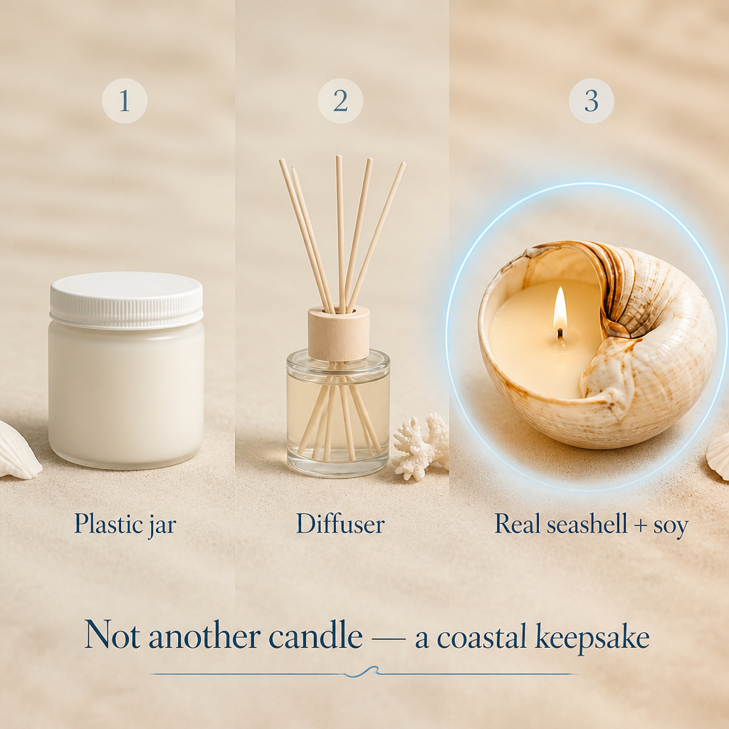 Ocean’s Gift Natural Seashell Soy Wax Candles
