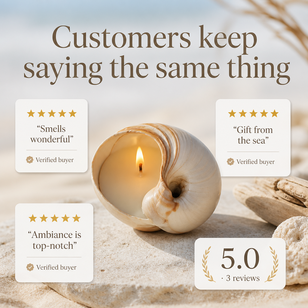 Ocean’s Gift Natural Seashell Soy Wax Candles