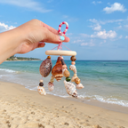 Sea Whisper Shell Charm Ring – Handmade Coastal Bag Charm & Mini Wind Chime