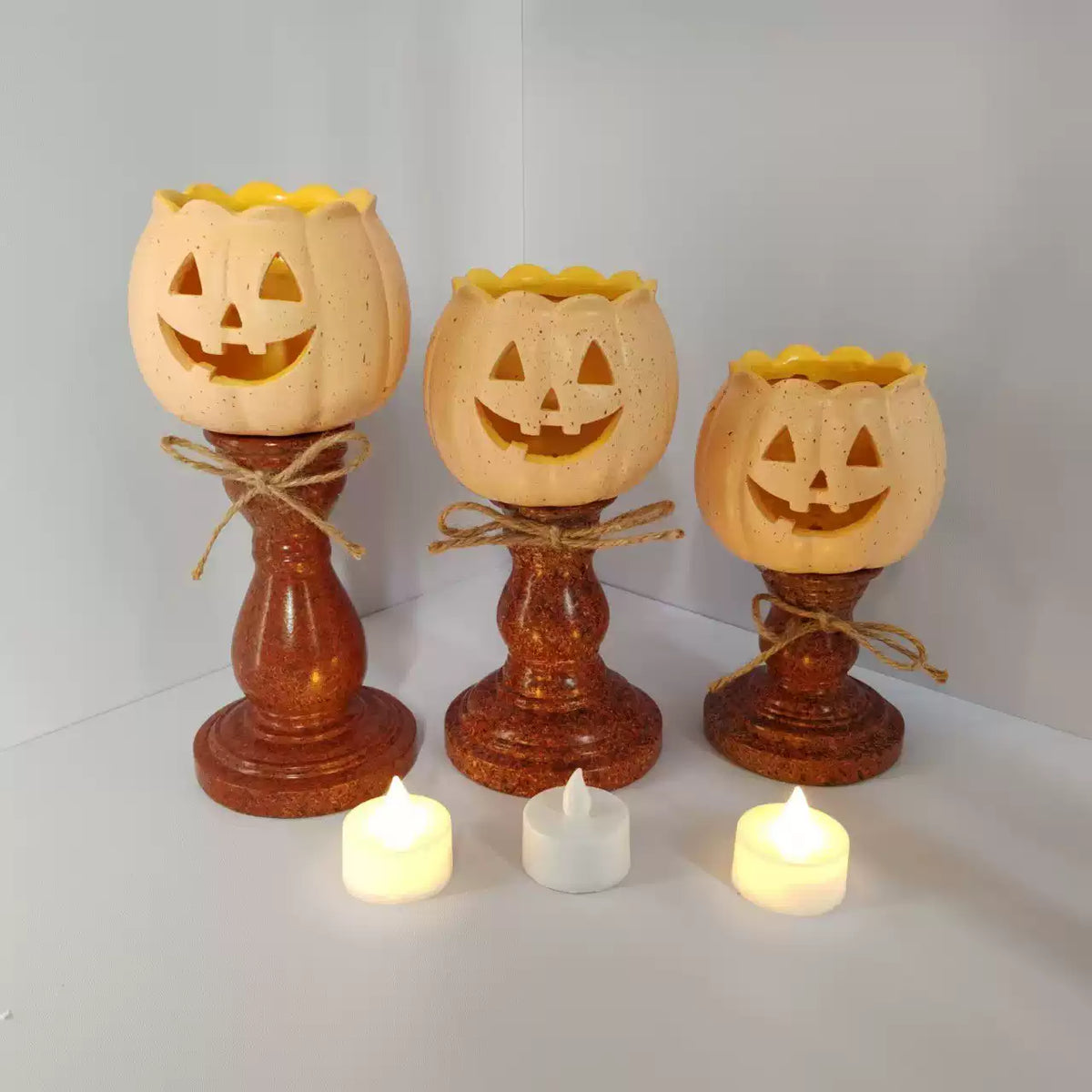 Harvest Moon Pumpkin Candle Holder