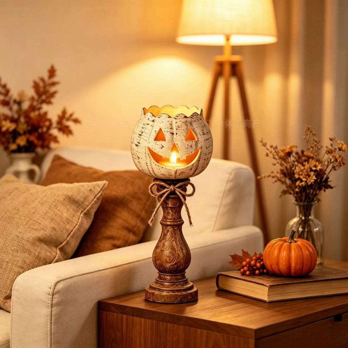 Harvest Moon Pumpkin Candle Holder